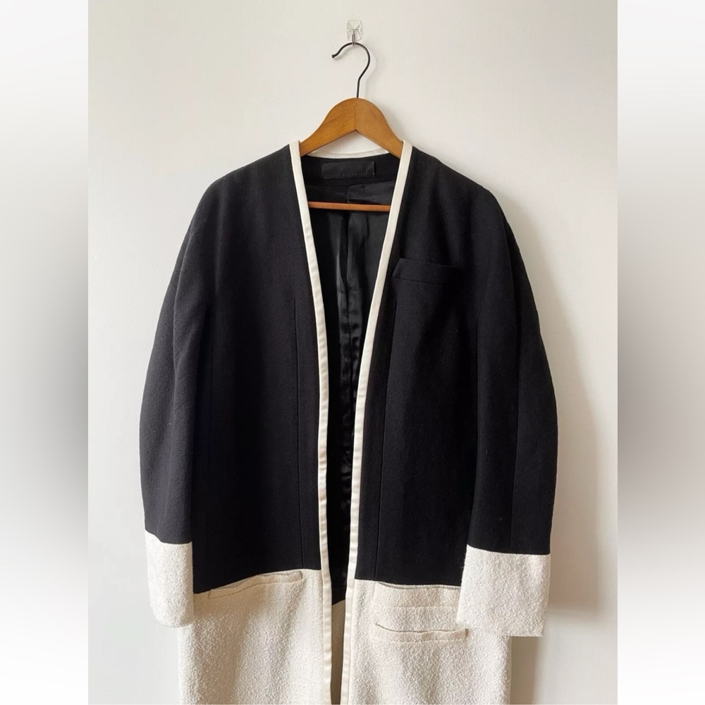 HAIDER ACKERMANN Bicolor Jacket 36 Monochromatic Black White - Picture 3 of 5